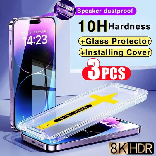 Tempered Glass for iphone Various Models  & Privacy Screen Protector 3Pcs 8K High End Easy Installation