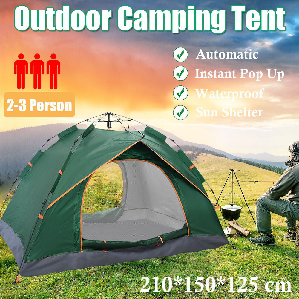 Camping Tent Waterproof Outdoor 2-3 Persons  Automatic Double Layer Pop up