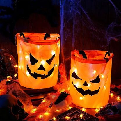 Trick or Treat Pumpkin LED Light Bucket