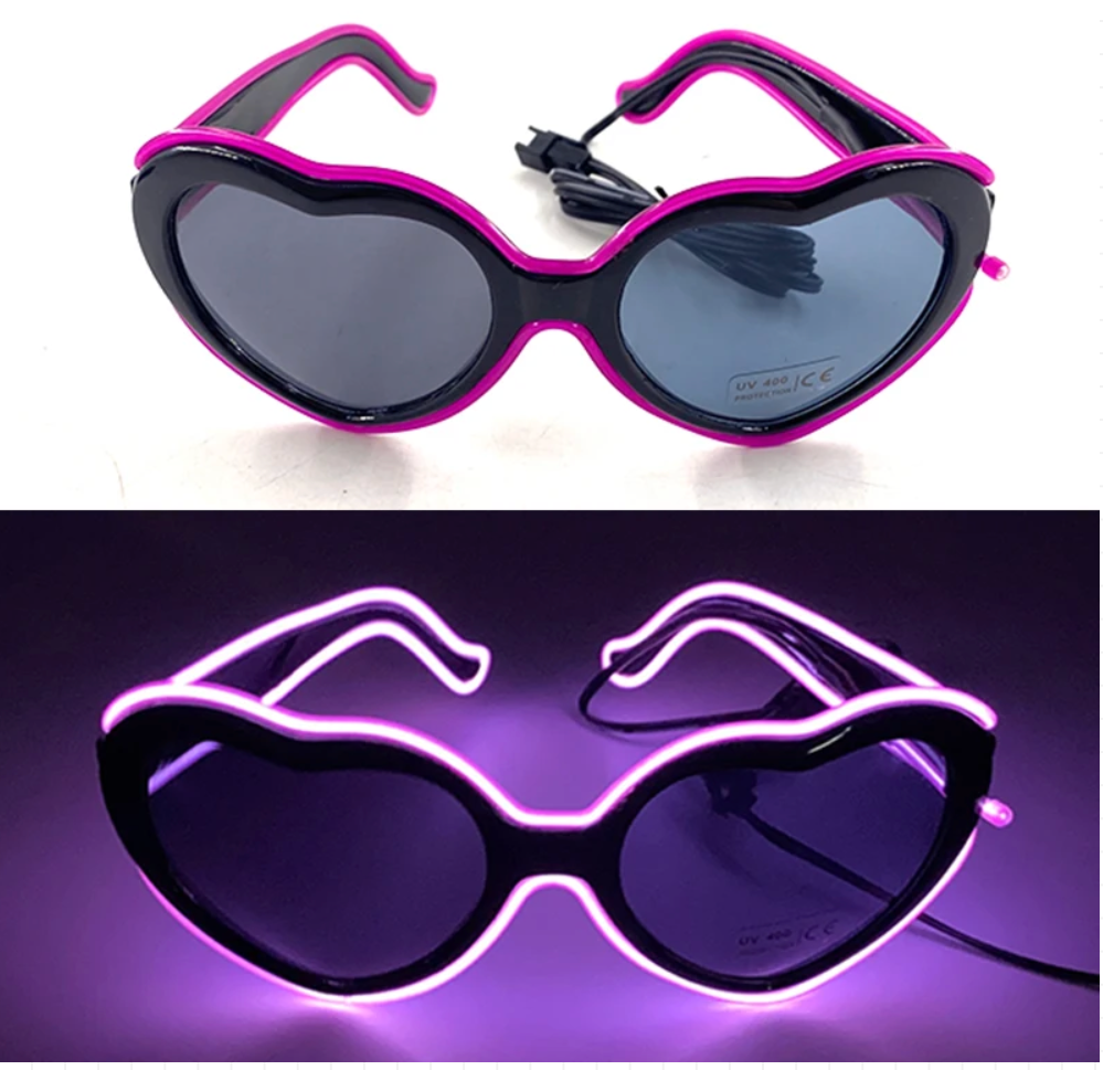 Neon LED Party Glasses Glow in the Dark for Kids & Adults