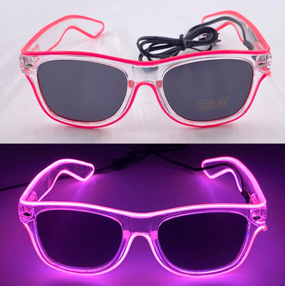 Neon LED Party Glasses Glow in the Dark for Kids & Adults