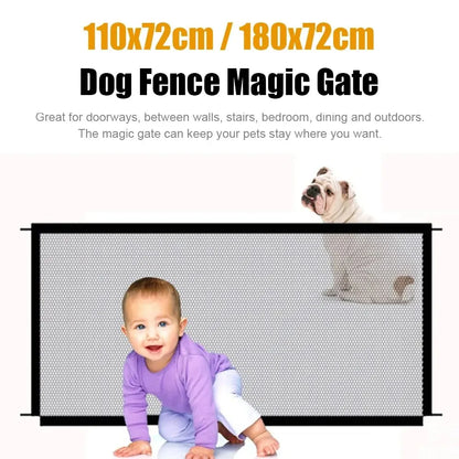 Pet & Toddlers Mesh Magic Fence Safety Enclosure Folding Gate