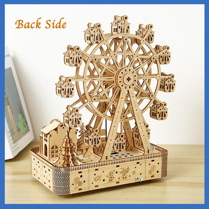 3D Wooden Puzzles Led Rotatable Ferris Music Wheel
