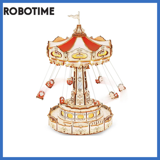 Swing Ride 3D Wooden Puzzles Music Box for Kids Adults Gift