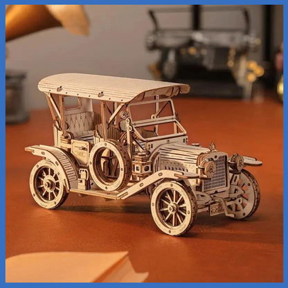 Wooden Handmade Vintage Car & Steam Train 3D Puzzle Decoration Gift