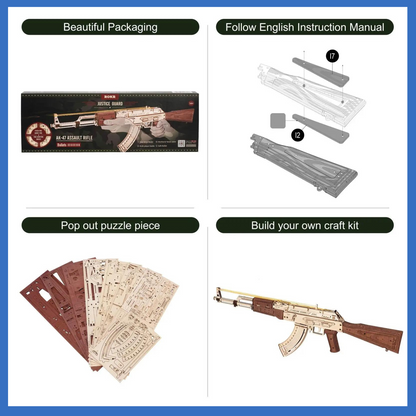 Automatic Rifle AK-47 Gun Blocks Model Kit Toys Gift