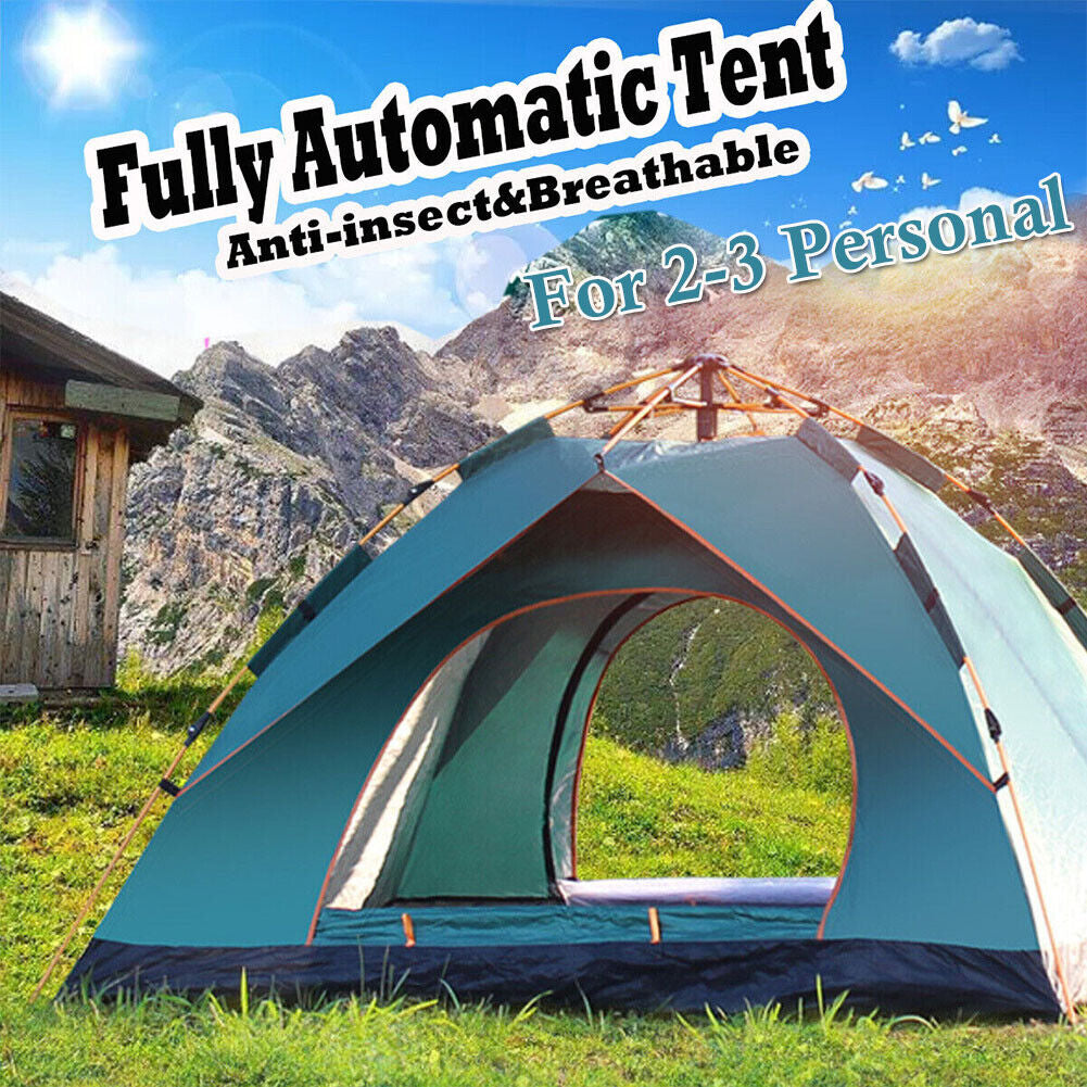 Camping Tent Waterproof Outdoor 2-3 Persons  Automatic Double Layer Pop up