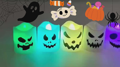 Led Ghost Pumpkin Candle Lights